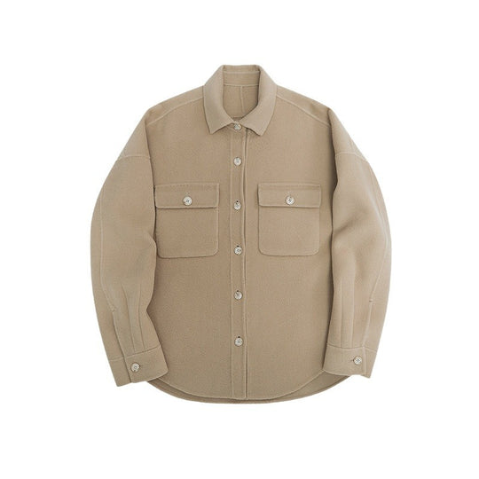 Herren Overshirt aus Wollmix mit überschnittener Schulter und aufgesetzten Brusttaschen Nord Taschen