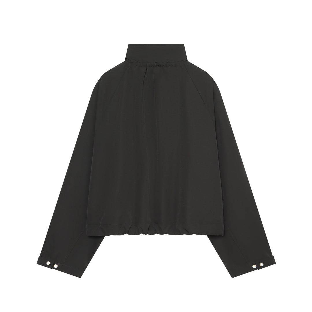 Damen Kurztaillierter Blouson mit hohem Funnelkragen und Tunnelzugtaillierung Nord Taschen