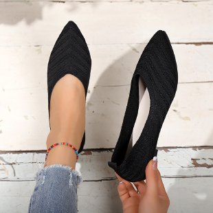 Damen elegante Ballerinas aus atmungsaktivem Strickmaterial - Arvani