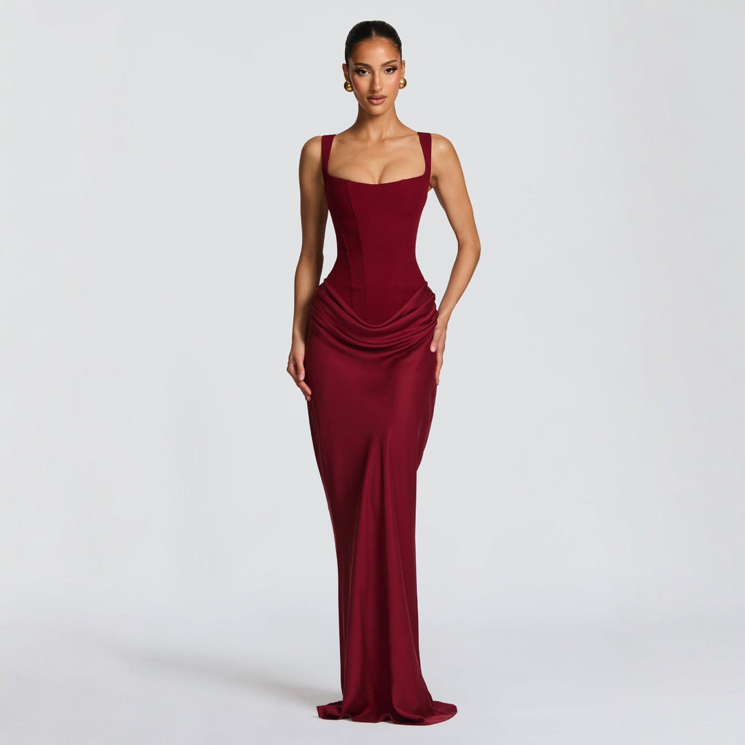Damen Elegantes Maxikleid mit raffiniertem Drapierungseffekt