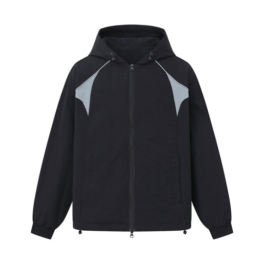 Unisex Leichtgewichtiger Boxy-Kapuzenblouson mit Zwei‑Wege‑Reißverschluss und Kordelzugsaum Nord Taschen
