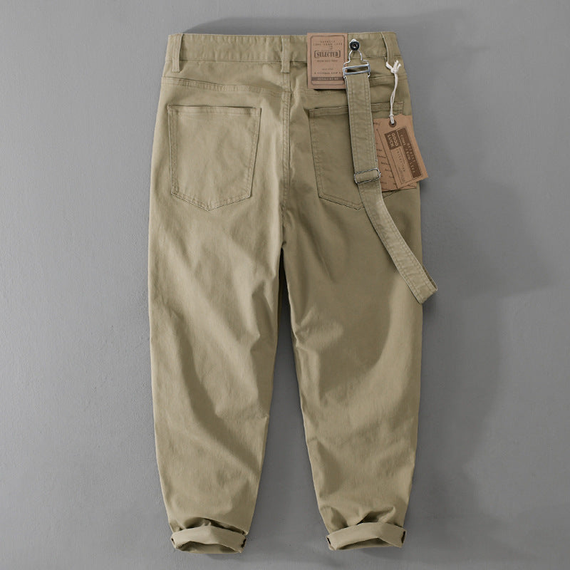 Herren Tapered-Chinohose mit abnehmbarem Gurt, hohem Bund und gekrempeltem Saum Nord Taschen