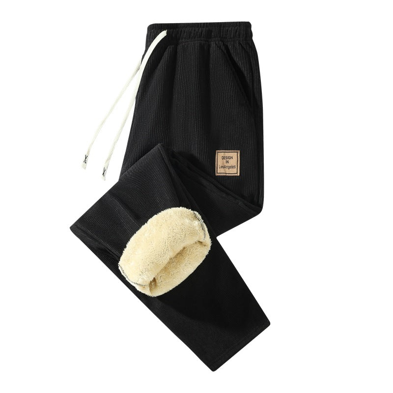 Damen Gefütterte Cord-Jogginghose mit Teddyfutter, Kordelzugbund & Seitentaschen Nord Taschen