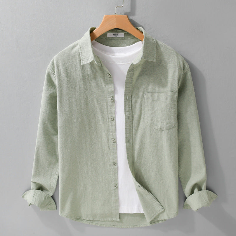 Herren Soft‑Touch Baumwollmix Overshirt im Layering‑Look mit Brusttasche Nord Taschen