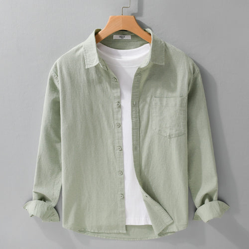 Herren Soft‑Touch Baumwollmix Overshirt im Layering‑Look mit Brusttasche Nord Taschen
