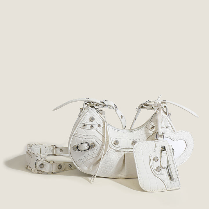Damen Umhängetasche mit elegantem Kroko-Design und praktischen Außentaschen Nord Taschen