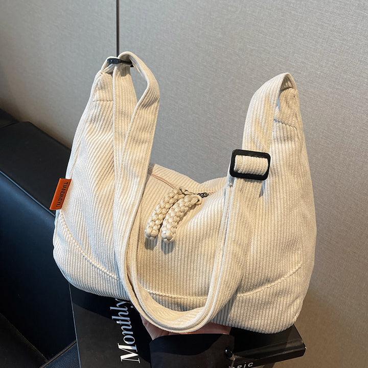 Damen Hobo-Tasche aus feinem Cord mit praktischem Kordelzug Nord Taschen