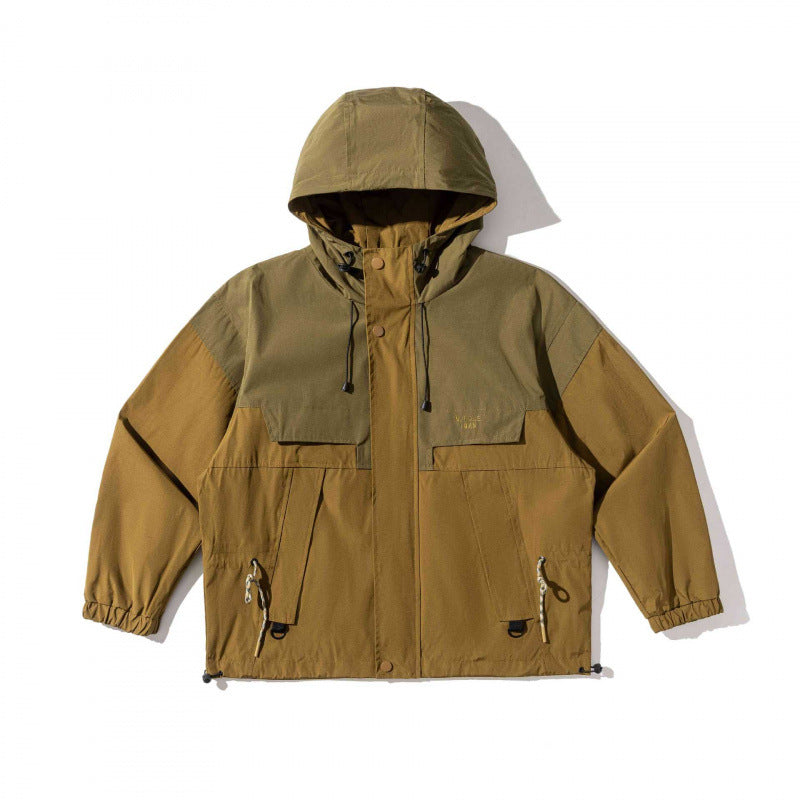Unisex Weitgeschnittene Utility-Fieldjacke mit Kapuze, Tunnelzug und Pattentaschen Nord Taschen