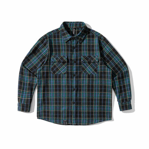 Herren Karriertes Flanell‑Overshirt mit gerundetem Saum und aufgesetzten Brusttaschen Nord Taschen