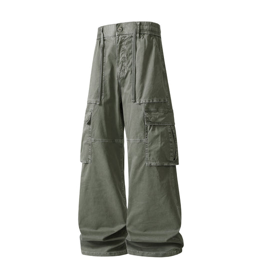 Herren Extraweite Utility-Cargo-Hose im Baggy‑Cut mit elastischem Bund und Mehrfachklappentaschen Nord Taschen