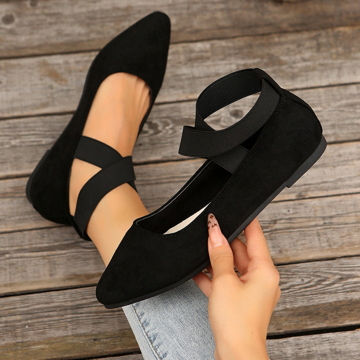 Damen elegante Ballerinas mit verstellbarem Riemchendesign