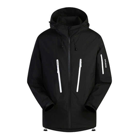 Herren Dreilagige atmungsaktive Hardshell-Outdoorjacke mit Kapuze und verschweißten Nähten Nord Taschen