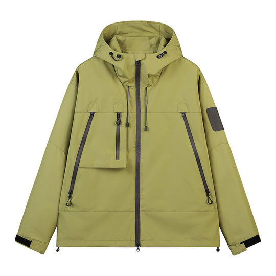 Herren Technische Kapuzen-Outdoorjacke mit wasserabweisenden Reißverschlüssen und Utility‑Taschen Nord Taschen