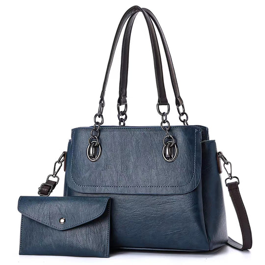 Damen Umhängetasche mit abnehmbarer Clutch und hochwertiger Lederoptik Nord Taschen
