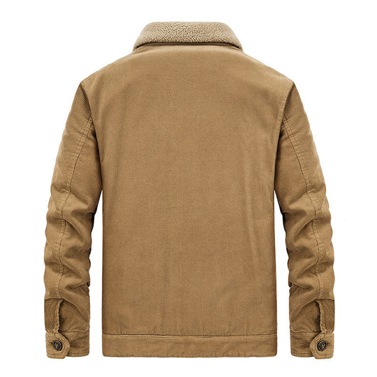 Herren Baumwoll-Cordjacke im Worker-Blouson mit wärmender Sherpa-Innenausstattung Nord Taschen