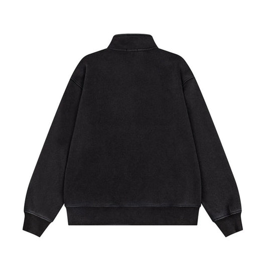 Herren Militärisch inspirierte Sweatjacke mit Stehkragen und Zierknopfleisten Nord Taschen