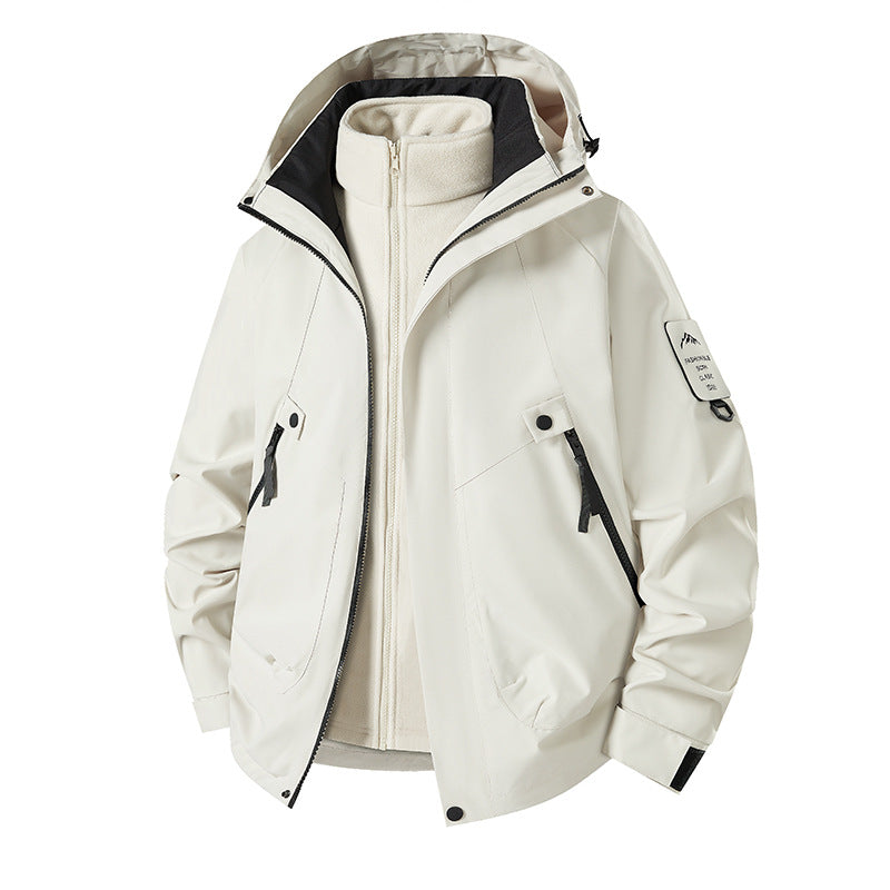 Herren 3‑in‑1 Softshell-Parka mit abnehmbarer Fleece-Innenjacke und technischer Kapuze Nord Taschen