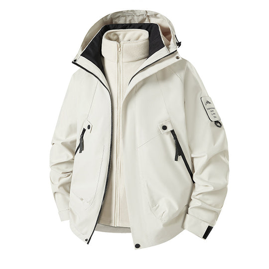Herren 3‑in‑1 Softshell-Parka mit abnehmbarer Fleece-Innenjacke und technischer Kapuze Nord Taschen