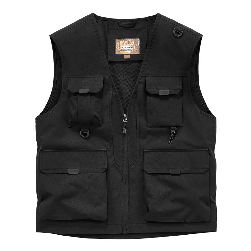 Herren Multifunktionale Utility-Weste mit Mehrfach‑Taschen und robustem Reißverschluss Nord Taschen