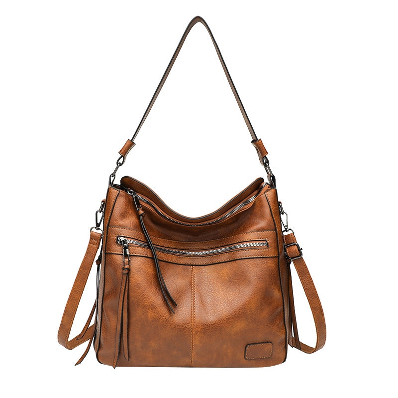 Damen Schultertasche mit mehreren Fächern und stilvollem Reißverschluss Nord Taschen