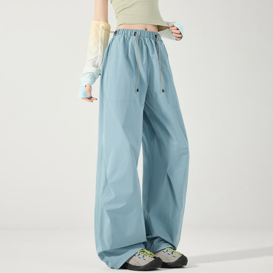 Damen weite technische Cargohose mit Kordelzugbund Nord Taschen