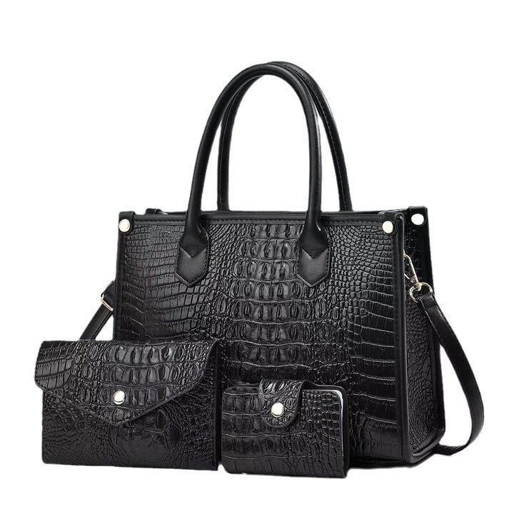 Damen elegante Handtasche im exquisiten Krokodil-Look mit passendem Zubehör Nord Taschen