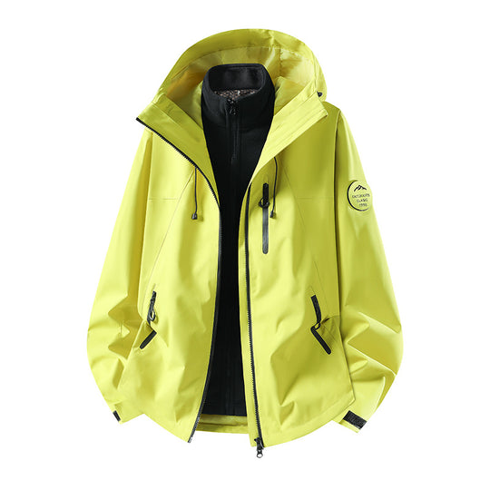 Herren Zweiteilige wasserdichte Outdoorjacke mit abnehmbarer Fleece‑Innenjacke und versiegelten Nähten Nord Taschen