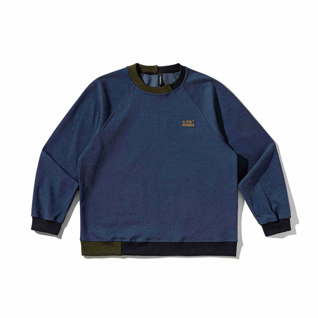 Herren Komfortabler Baumwoll-Sweatshirt mit Kontrastbündchen und Sticklogo Nord Taschen