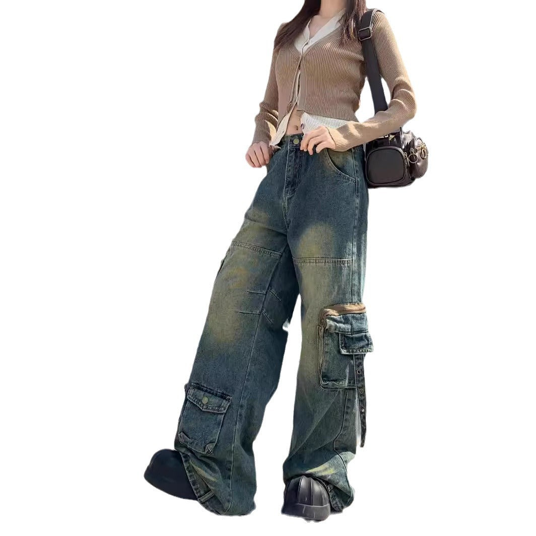 Damen Cargo-Jeans im lässigen Oversized-Stil mit praktischen Taschen und modischen Akzenten Nord Taschen