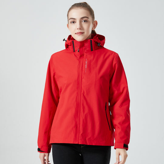 Damen leichte wasserabweisende Freizeit-Outdoorjacke mit verstellbarer Kapuze und verdecktem Reißverschluss Nord Taschen