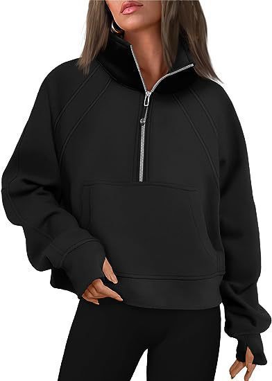 Damen sportlicher Hoodie mit kurzem Reißverschluss und praktischer Kängurutasche Nord Taschen
