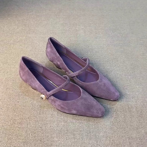 Damen elegante Mary Jane Ballerinas mit modischem Riemenverschluss und schicker Schnallenapplikation