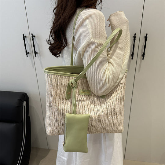 Damen Tragetasche mit geflochtenem Design und abnehmbarem Innenfach Nord Taschen