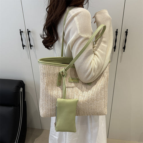 Damen Tragetasche mit geflochtenem Design und abnehmbarem Innenfach Nord Taschen