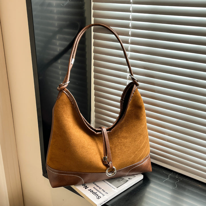 Damen elegante Tote Bag mit authentischen Veloursleder-Elementen Nord Taschen