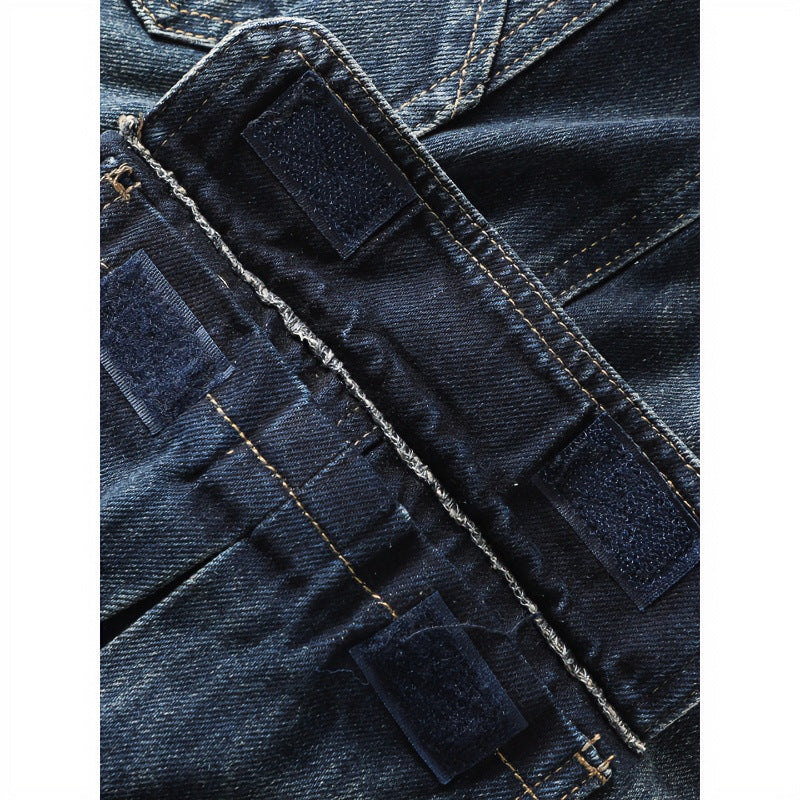 Herren Cargo-Jeans mit aufgesetzten Beintaschen und Used-Waschung Nord Taschen