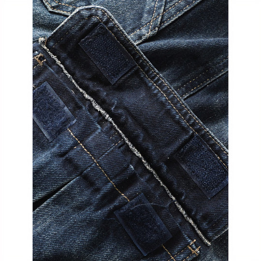 Herren Cargo-Jeans mit aufgesetzten Beintaschen und Used-Waschung Nord Taschen