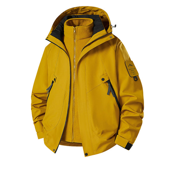 Herren 3‑in‑1 Softshell-Parka mit abnehmbarer Fleece-Innenjacke und technischer Kapuze Nord Taschen