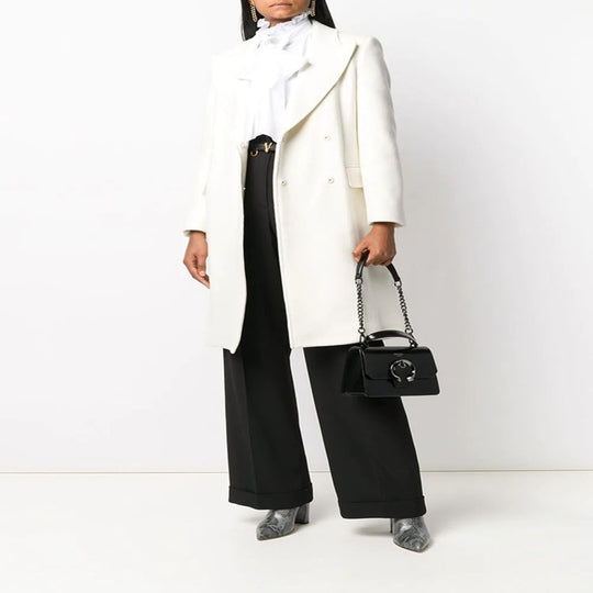 Damen Clean-Cut Longmantel mit überschnittenem Revers und klarer Tailoring‑Silhouette Nord Taschen