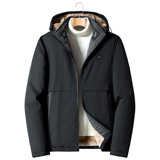 Herren Übergangsjacke mit Teddyfutter, winddichter Außenhülle und Kapuze Nord Taschen