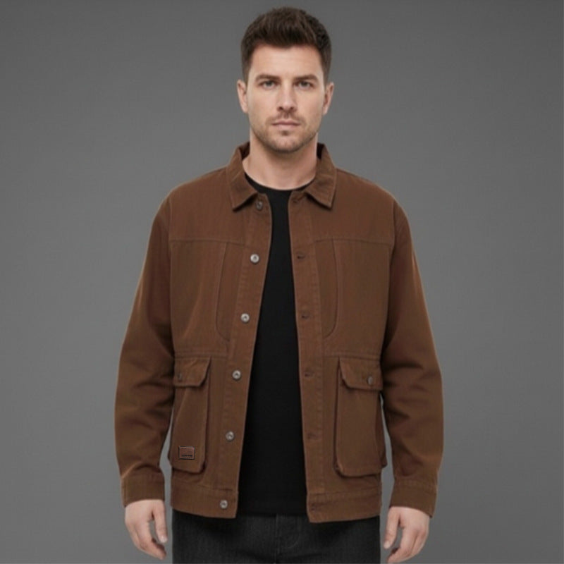Herren Canvas-Utility Overshirt mit großen Pattentaschen und entspanntem Schnitt Nord Taschen
