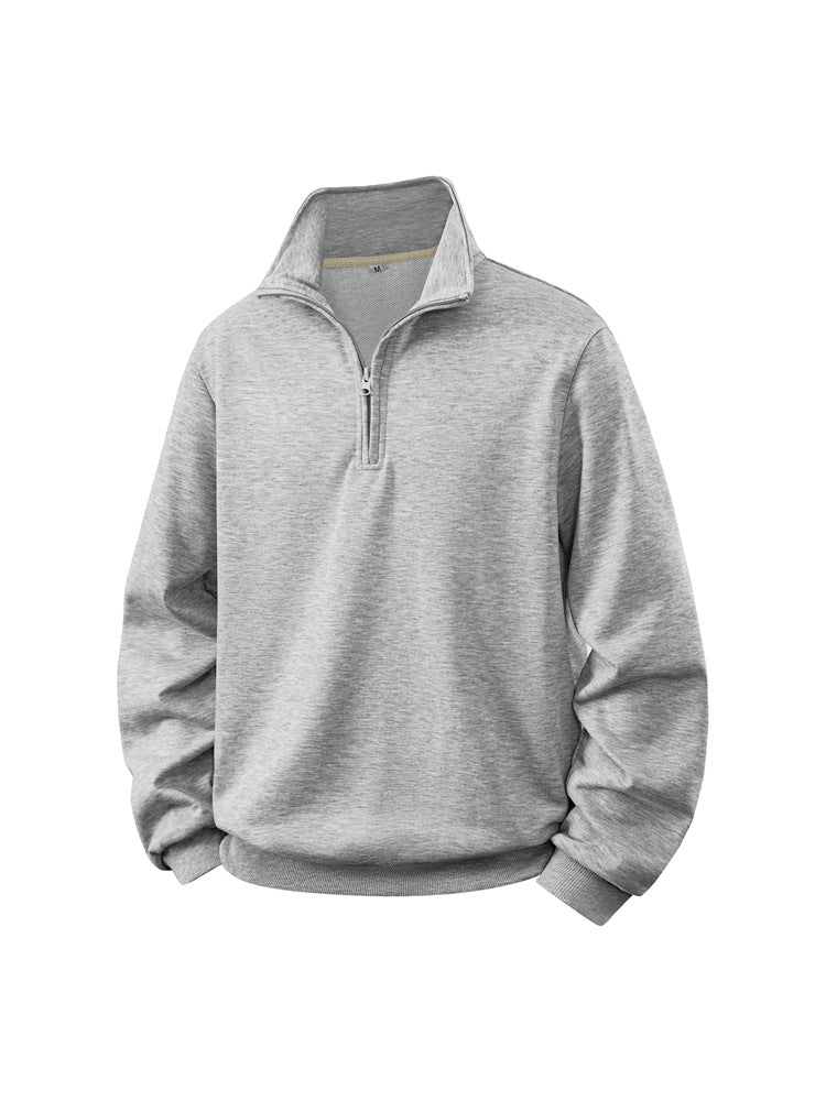 Herren Halbzip-Sweatshirt mit Stehkragen und Rippbündchen Nord Taschen