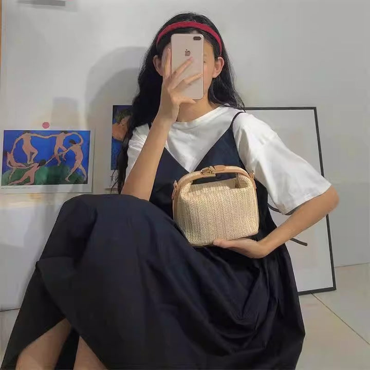 Damen Henkeltasche mit geflochtenem Design und verstellbarem Schulterriemen Nord Taschen