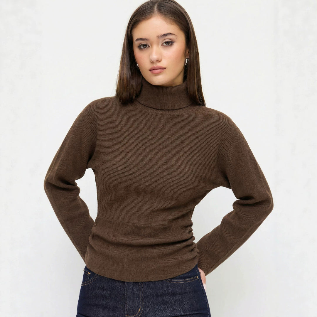 Damen Eleganter Rollkragenpullover Nord Taschen