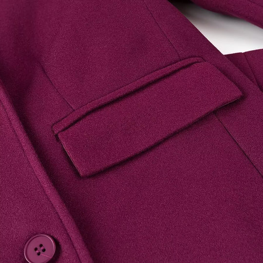 Damen Maxilanger zweireihiger Mantel mit Oversize-Revers und Ärmelriegeln Nord Taschen