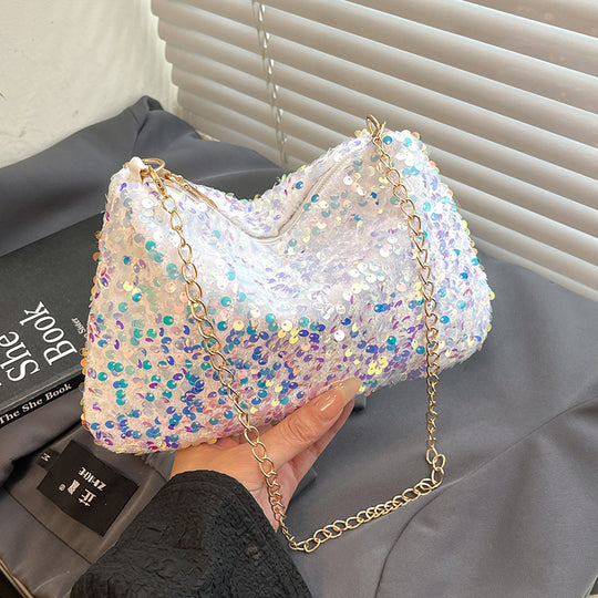 Damen Clutch-Tasche mit funkelnden Pailletten und praktischem Schulterriemen Nord Taschen