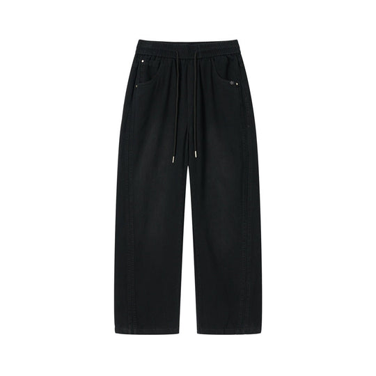 Damen Weite Relaxed-Hose mit elastischem Bund, Kordelzug und Eingrifftaschen Nord Taschen