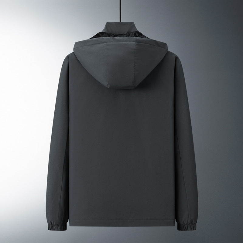 Herren Urban-minimalistische Softshell-Kapuzenjacke mit verdeckten Reißverschlüssen und elastischem Saum Nord Taschen