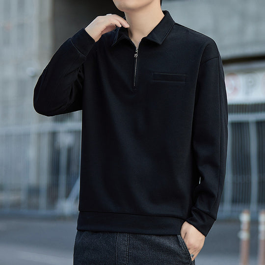 Herren Halbzip-Sweatshirt mit Polokragen und Brustleistentasche Nord Taschen
