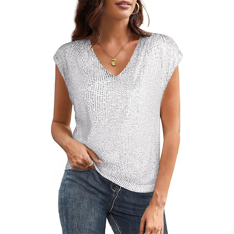 Damen Glamouröses Pailletten-Oberteil